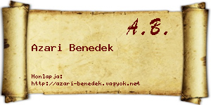 Azari Benedek névjegykártya